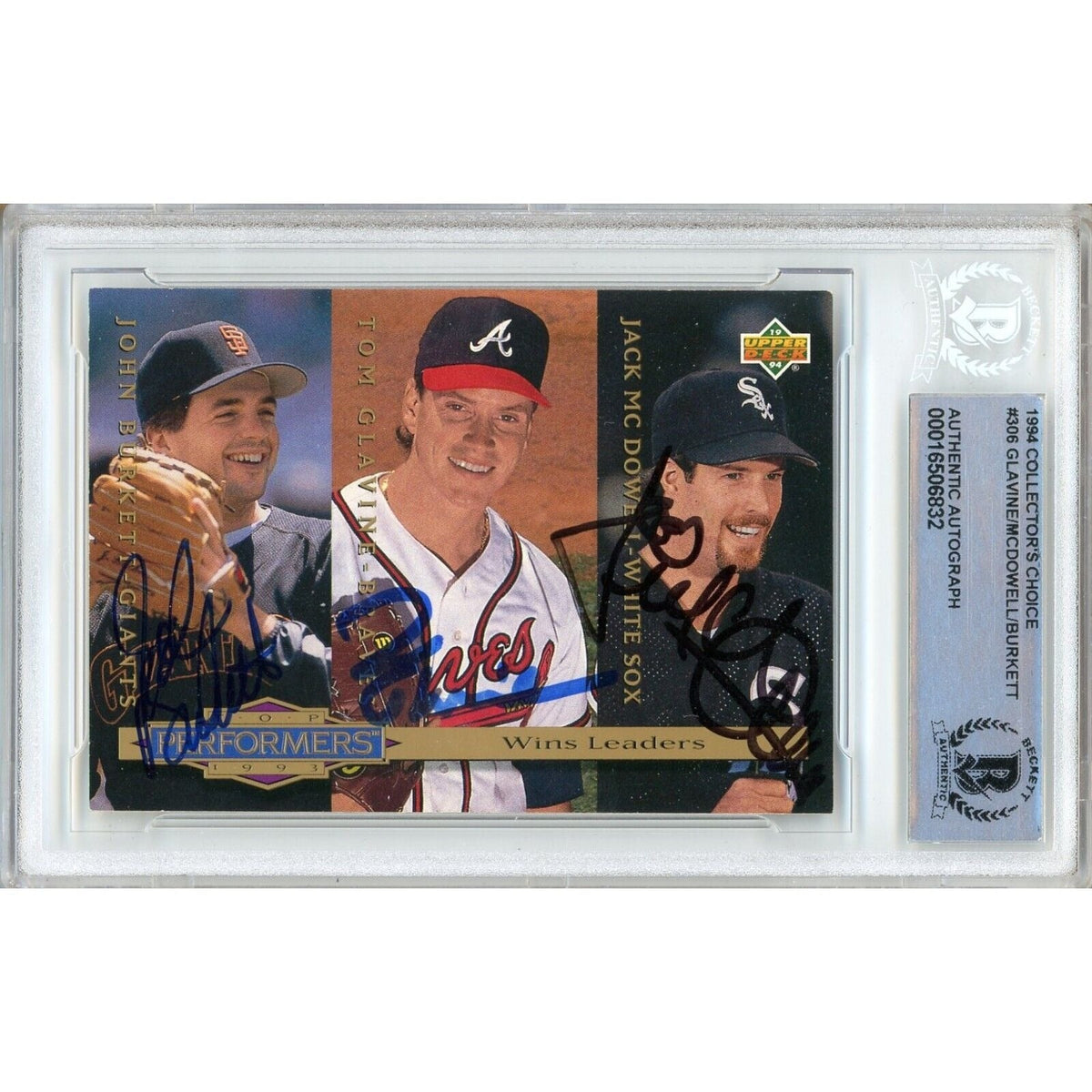 Tom Glavine Jack Autographed Trading Card Beckett BAS