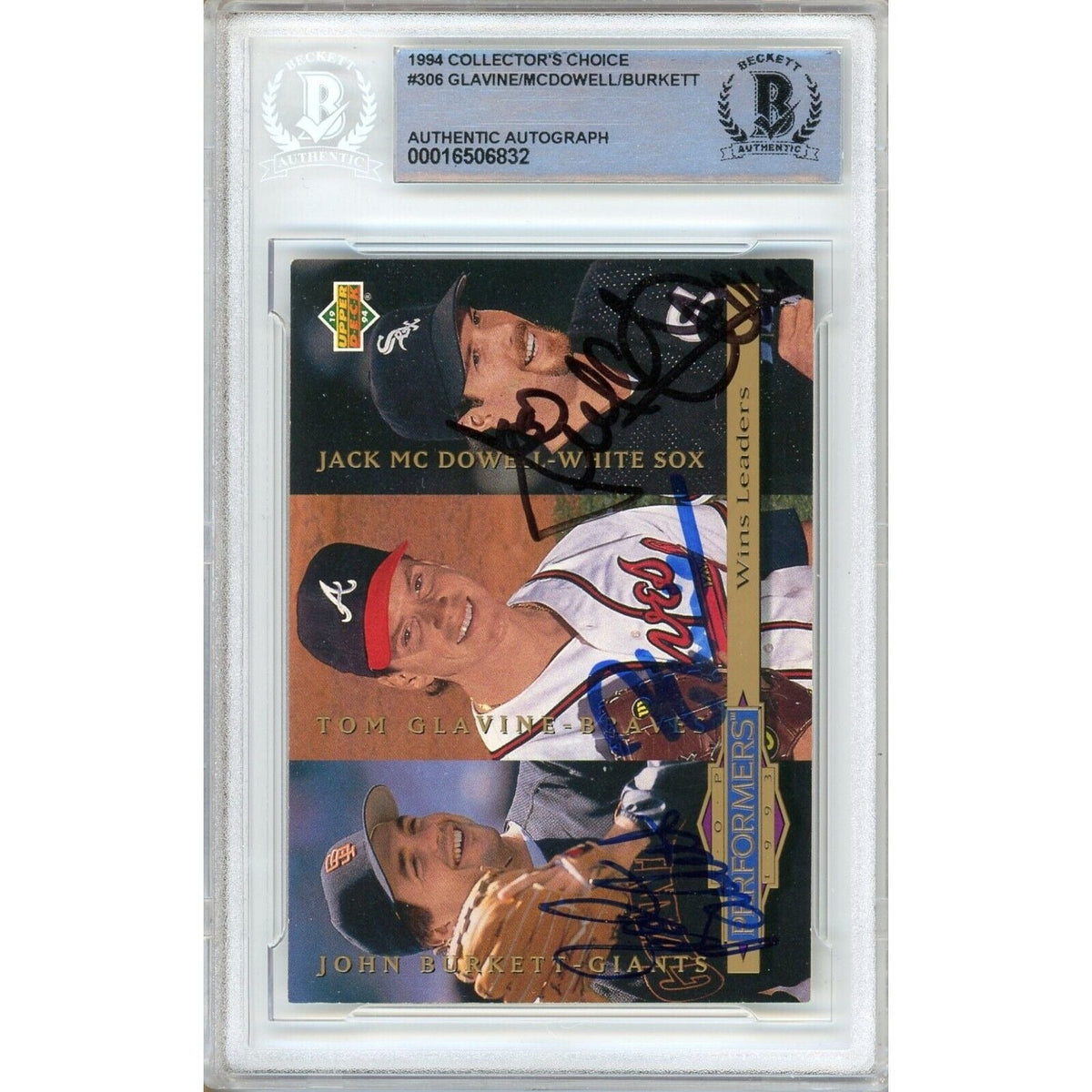 Tom Glavine Jack Signed Trading Card Beckett BAS