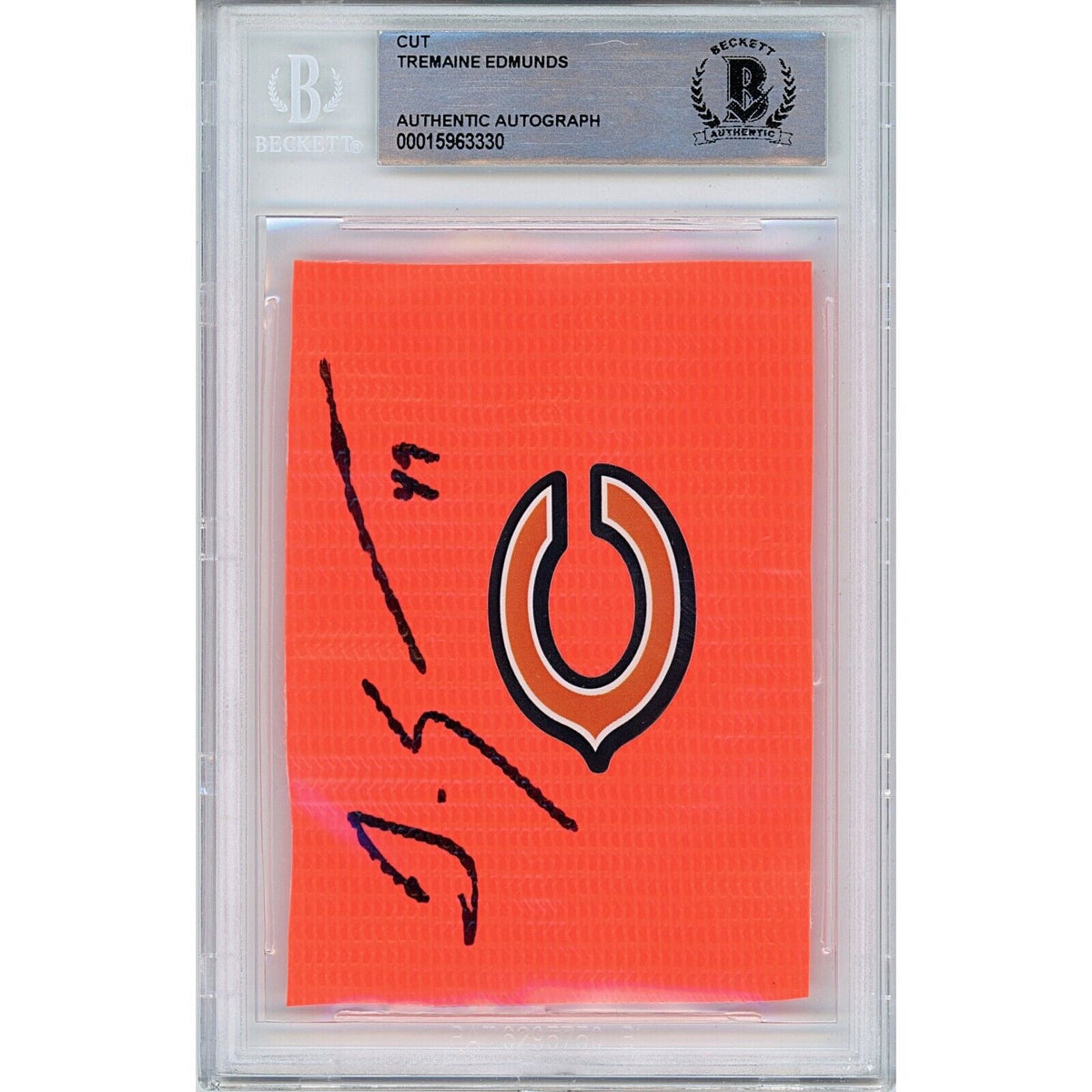 Tremaine Edmunds Autographed Chicago Bears Signed Cut Signature Beckett BAS