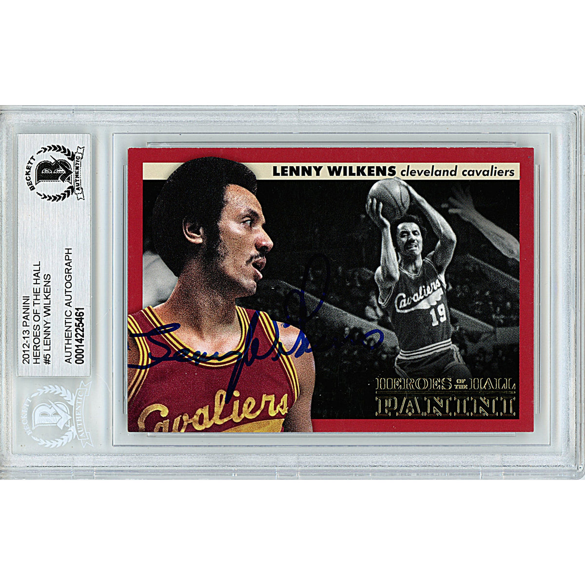 Lenny Wilkens Panini Heroes Autographed Trading Card Beckett BGS