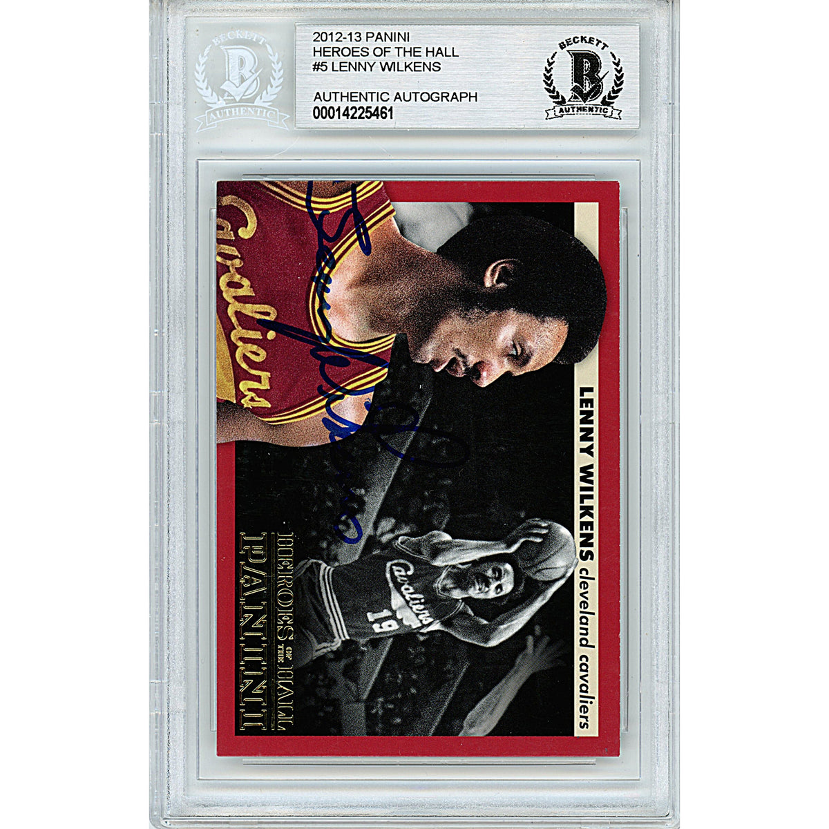 Lenny Wilkens Panini Heroes Signed Trading Card Beckett BGS