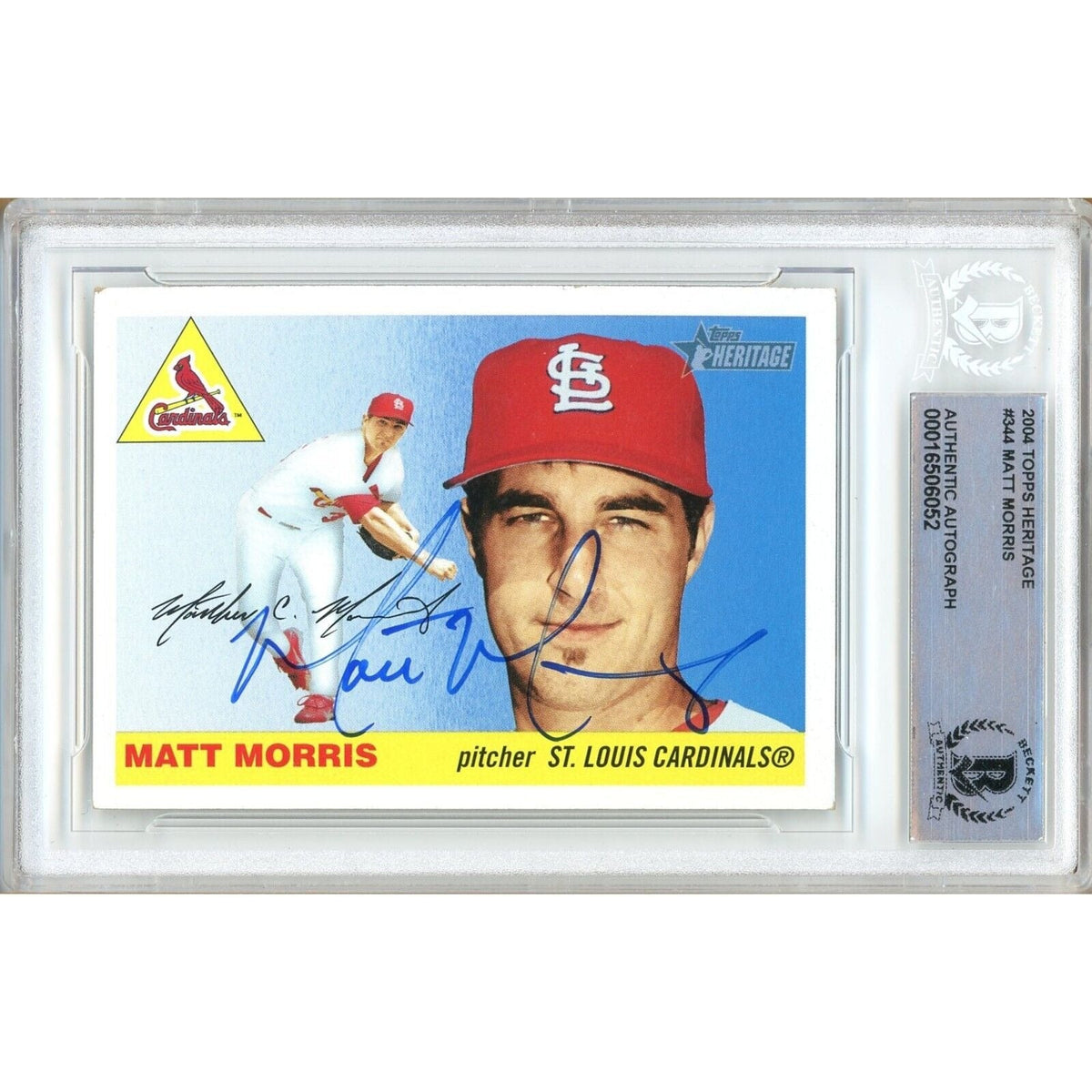 Matt Morris St Louis Cardinals Autographed Trading Card Beckett BAS