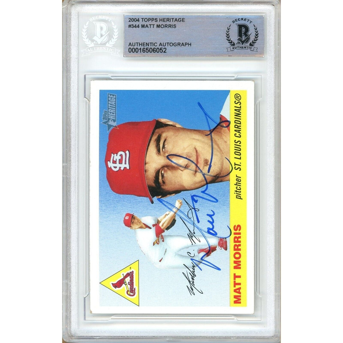 Matt Morris St Louis Cardinals Signed Trading Card Beckett BAS