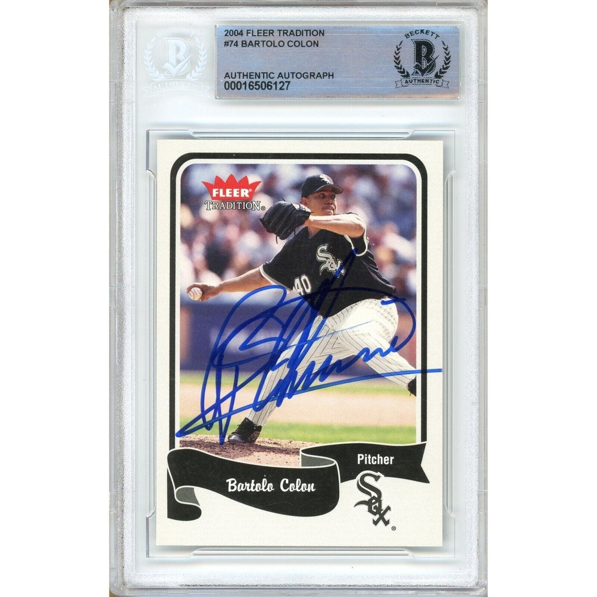 Bartolo Colon Fleer Tradition Autographed Trading Card Beckett BAS