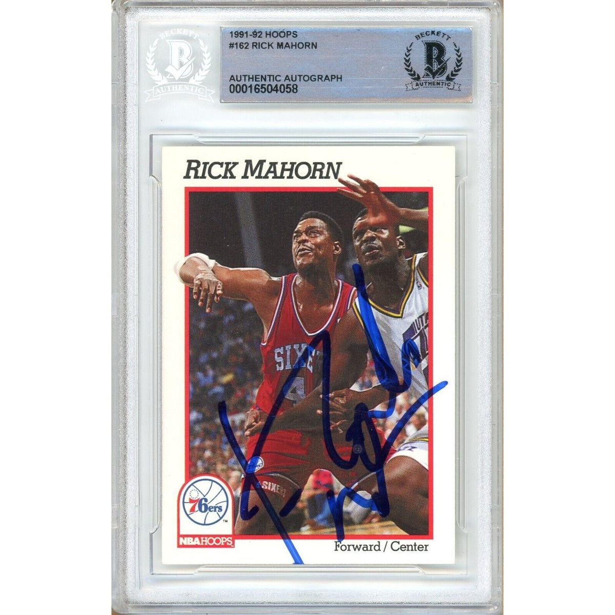 Rick Mahorn Autographed Trading Card Beckett BAS