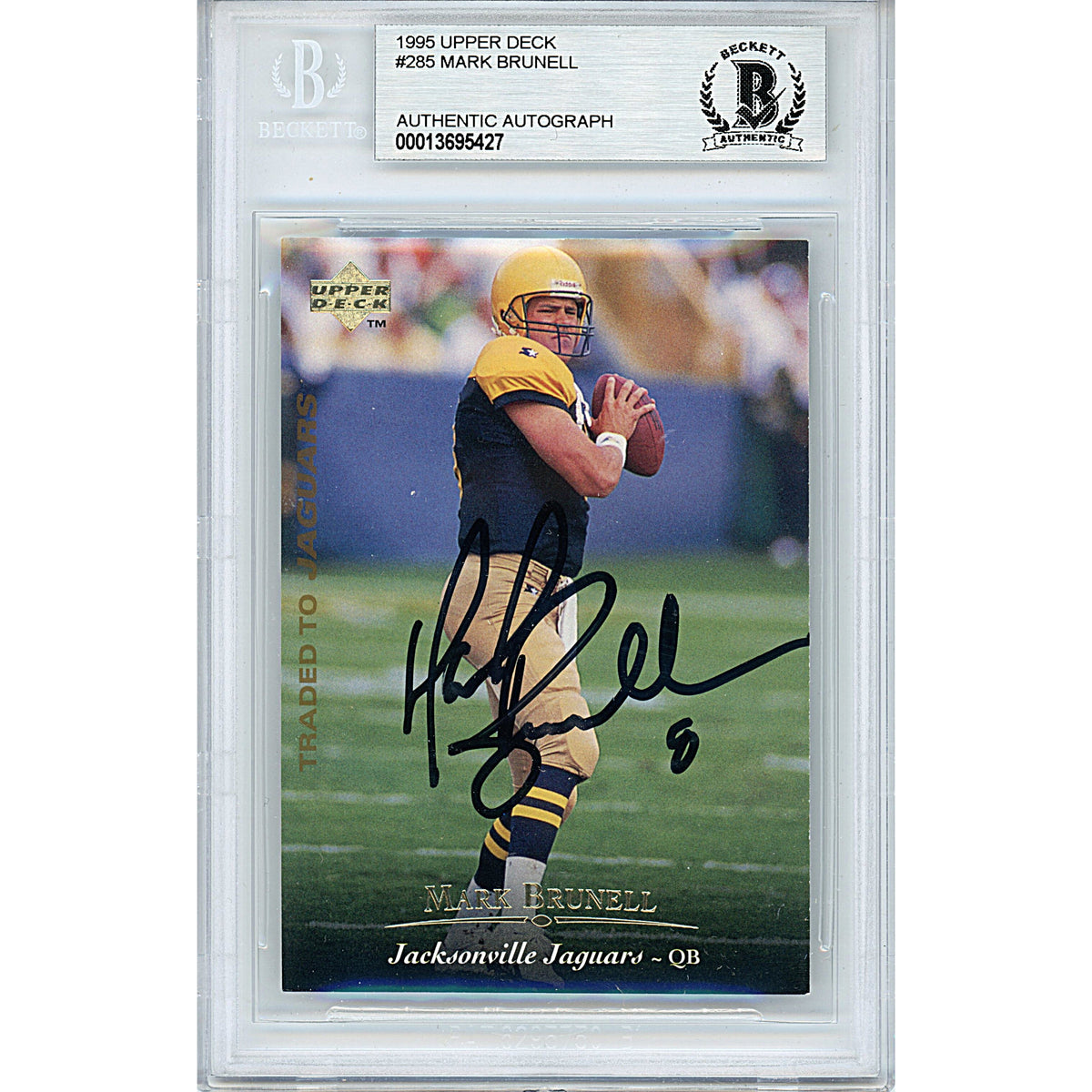 Mark Brunell Signed Green Bay Autographed Trading Card Beckett BGS