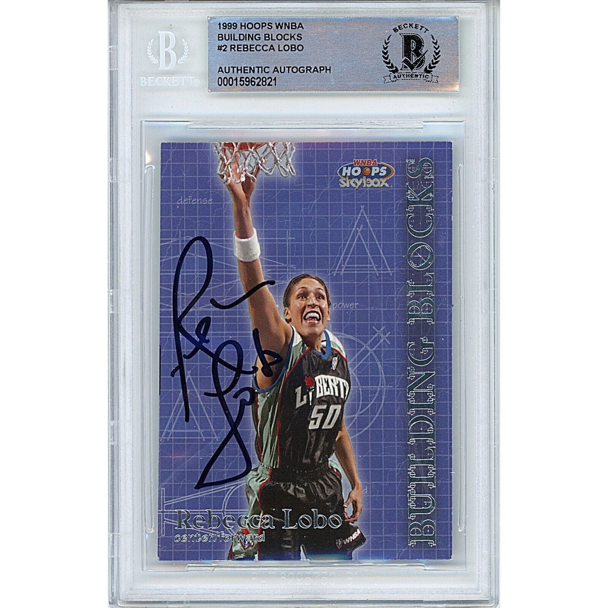 Rebecca Lobo New York Liberty Autographed Trading Card Beckett BAS