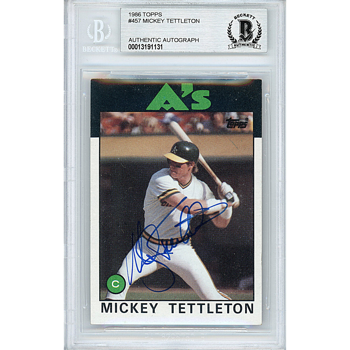 Mickey Tettleton Signed Oakland Athletics Autographed Trading Card Beckett BGS