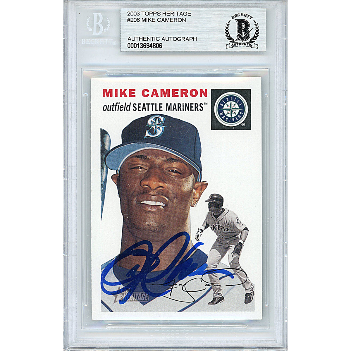 Mike Cameron Signed Seattle Mariners Autographed Trading Card Beckett BGS