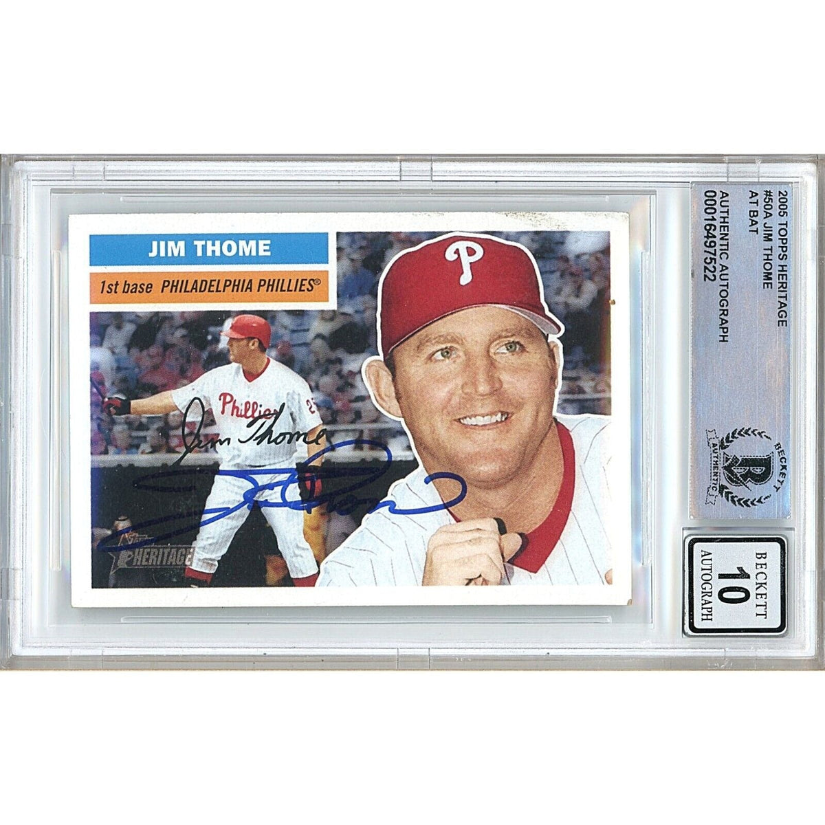 Jim Thome Philadelphia Phillies Autographed Trading Card Beckett BGS