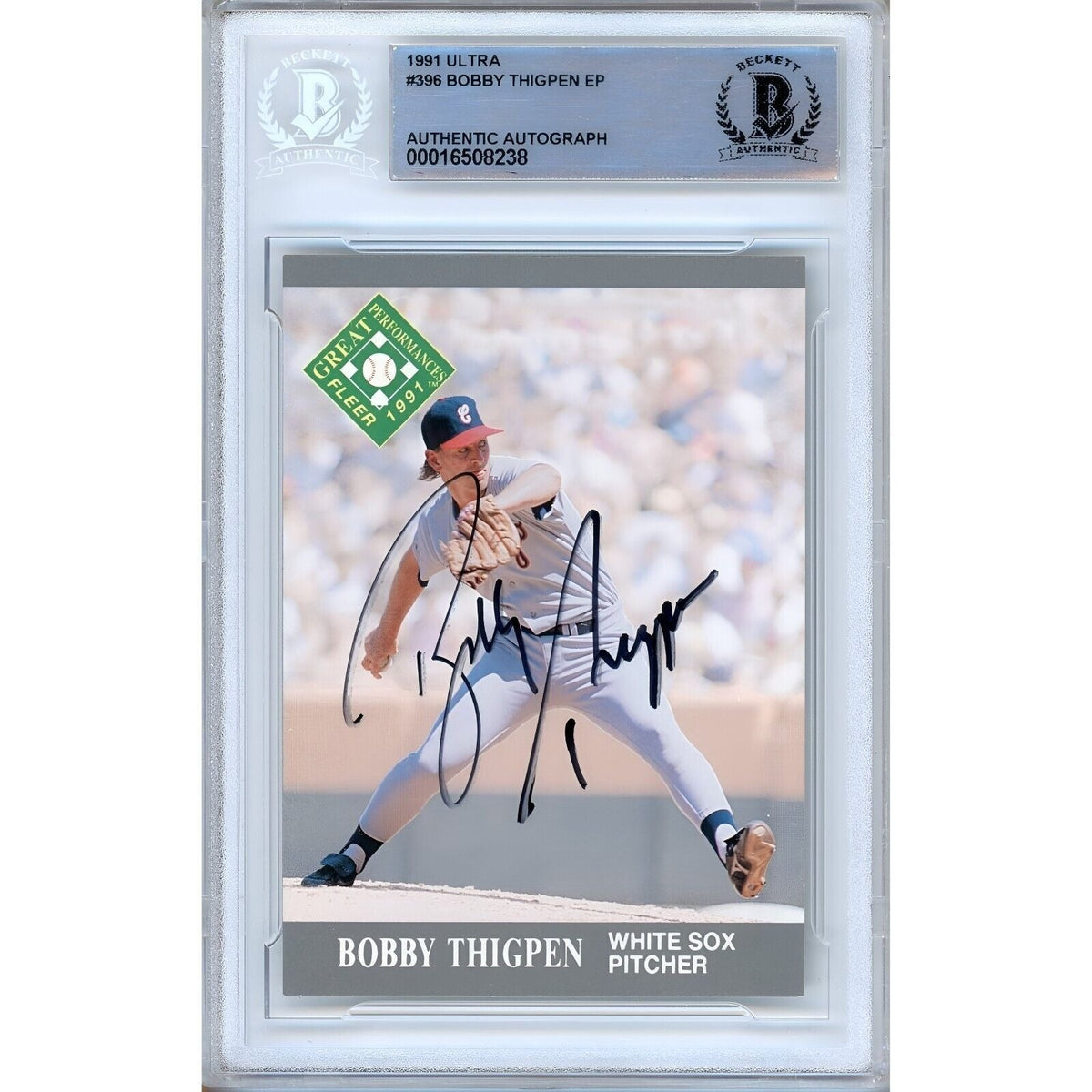 Bobby Thigpen Fleer Ultra Autographed Trading Card Beckett BAS