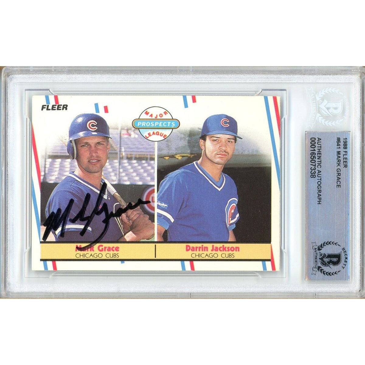 Mark Grace Chicago Cubs Signed Autographed Trading Card Beckett BAS