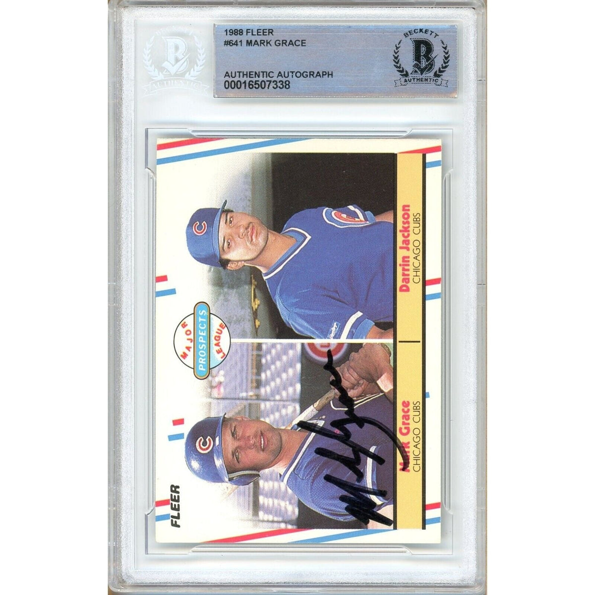 Mark Grace Chicago Cubs Signed Trading Card Beckett BAS