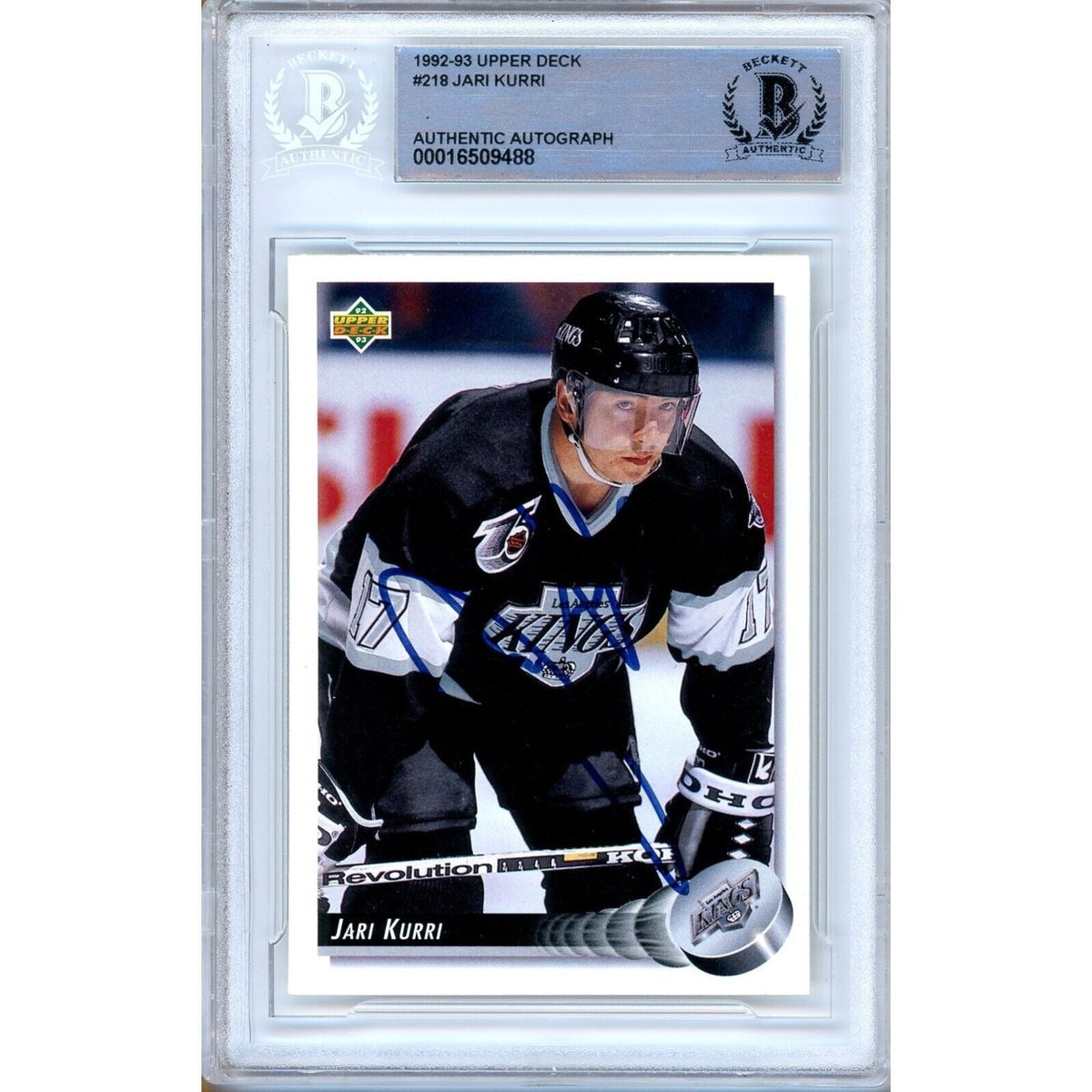 Jari Kurri Upper Deck Autographed Trading Card Beckett BAS