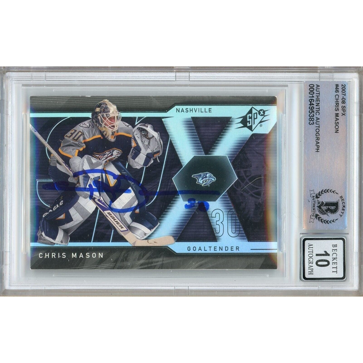 Chris Mason Upper Deck Autographed Trading Card Beckett BGS