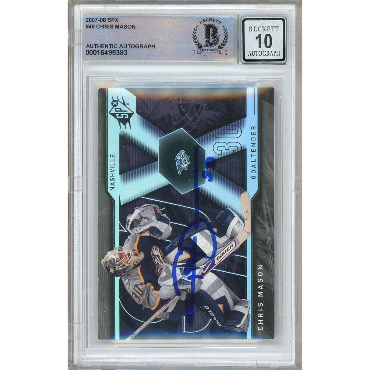 Chris Mason Upper Deck Signed Trading Card Beckett BGS
