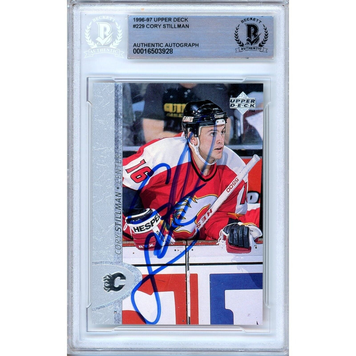 Cory Stillman Upper Deck Autographed Trading Card Beckett BAS