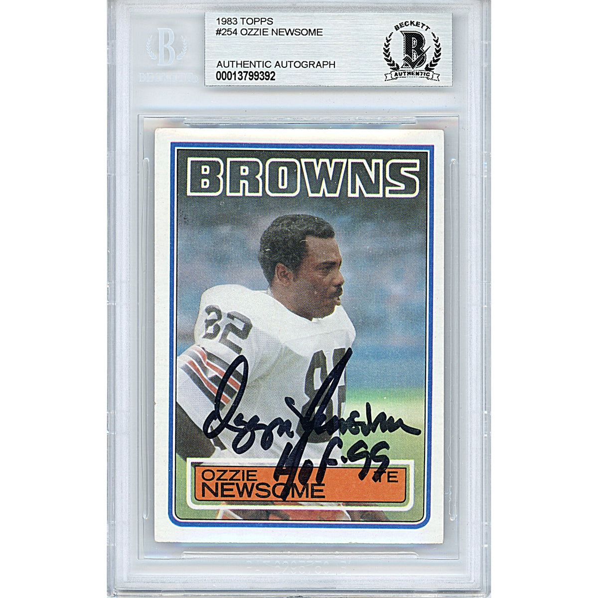 Ozzie Newsome Signed Cleveland Browns Autographed Trading Card Beckett BGS