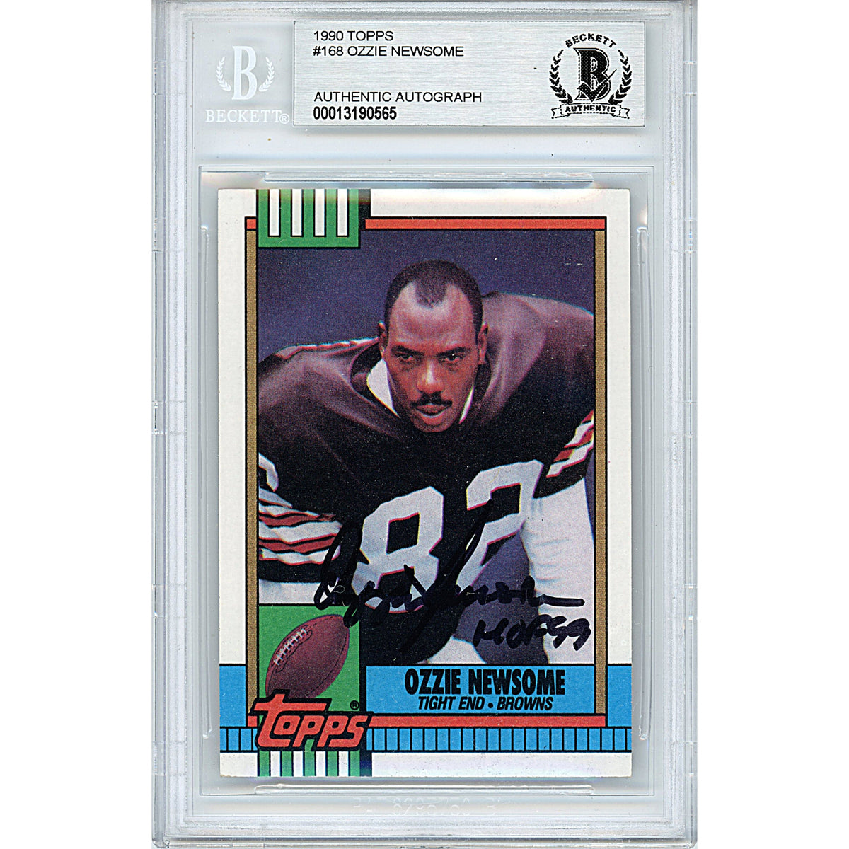 Ozzie Newsome Signed Cleveland Browns Autographed Trading Card Beckett BGS