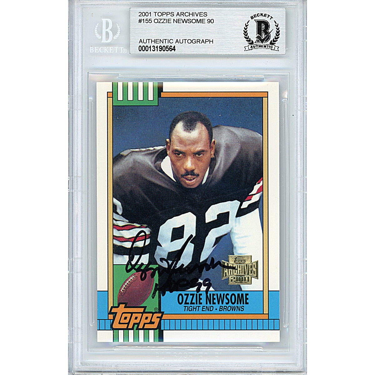 Ozzie Newsome Signed Cleveland Browns Autographed Trading Card Beckett BGS