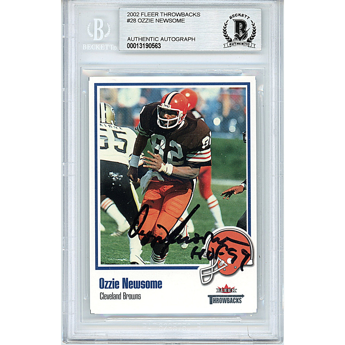 Ozzie Newsome Signed Cleveland Browns Autographed Trading Card Beckett BGS