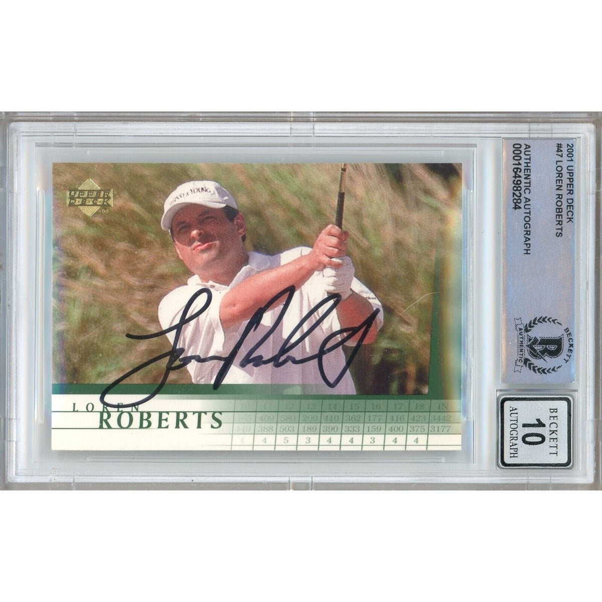 Loren Roberts Upper Deck Autographed Trading Card Beckett BGS