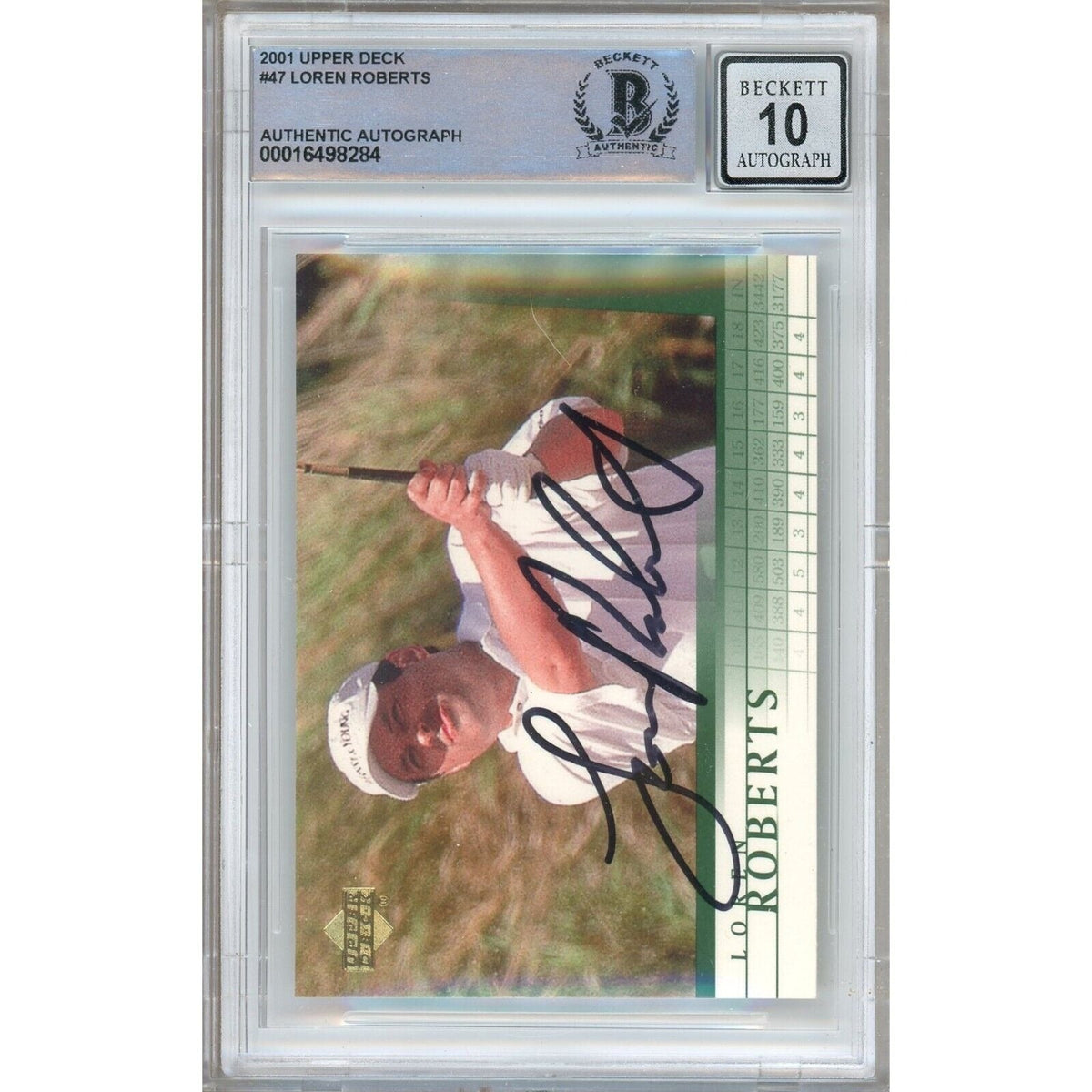 Loren Roberts Upper Deck Signed Trading Card Beckett BGS
