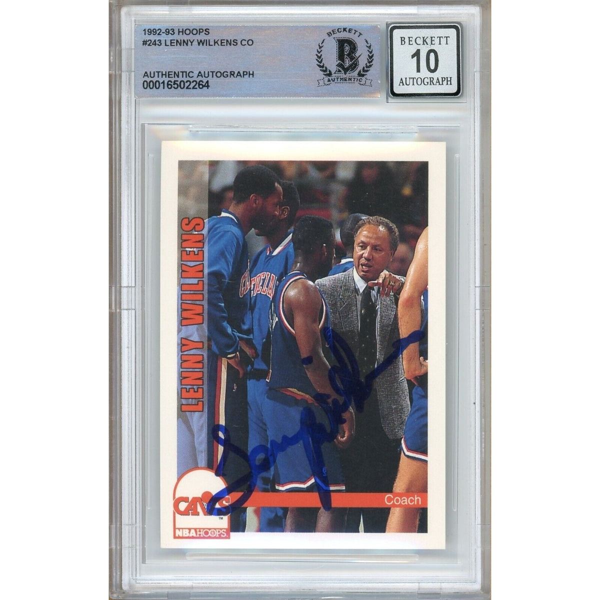 Lenny Wilkens Cleveland Cavaliers Autographed Trading Card Beckett BGS