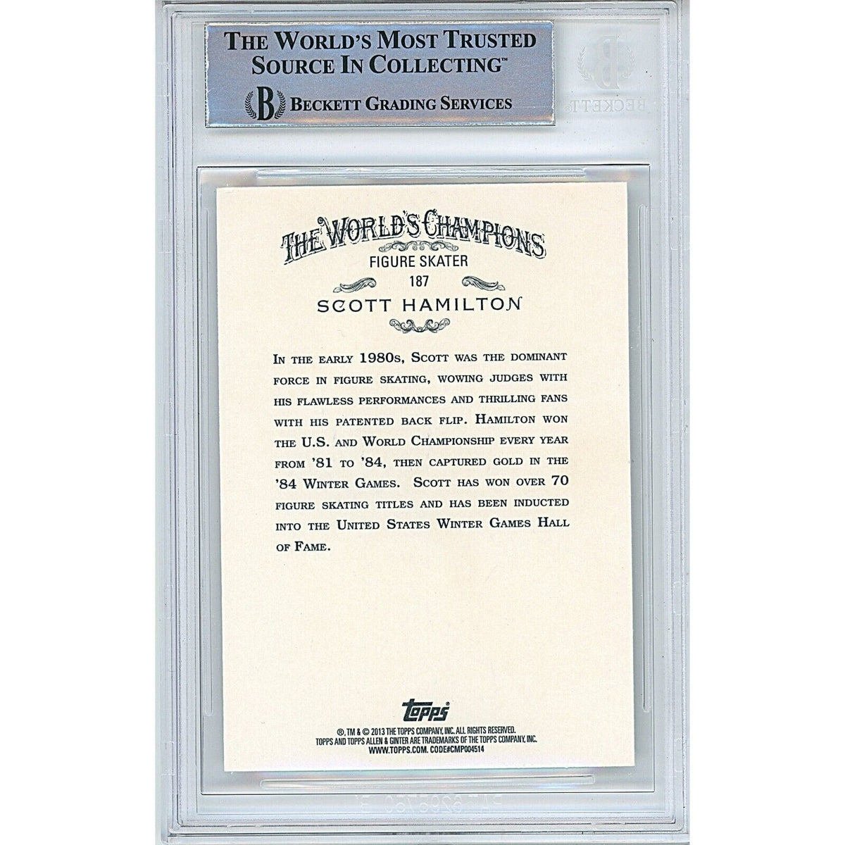 Scott Hamilton Team Signed Trading Card Beckett BAS
