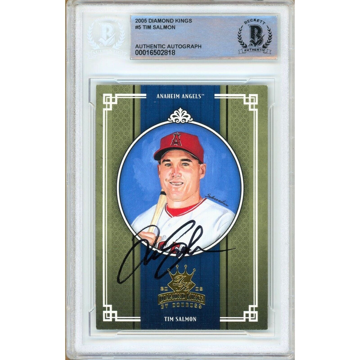 Tim Salmon Anaheim Angels Signed Autographed Trading Card Beckett BAS