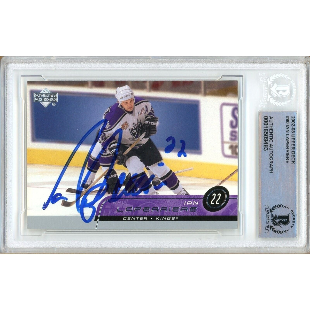 Ian Laperriere Upper Deck Autographed Trading Card Beckett BAS