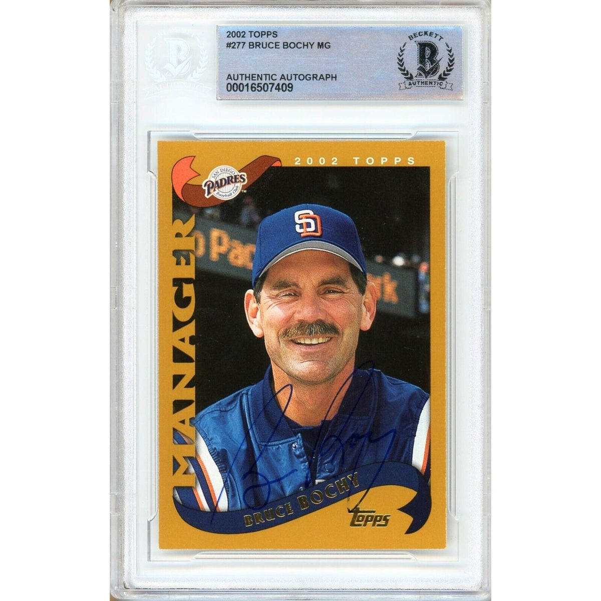 Bruce Bochy San Diego Padres Autographed Trading Card Beckett BAS