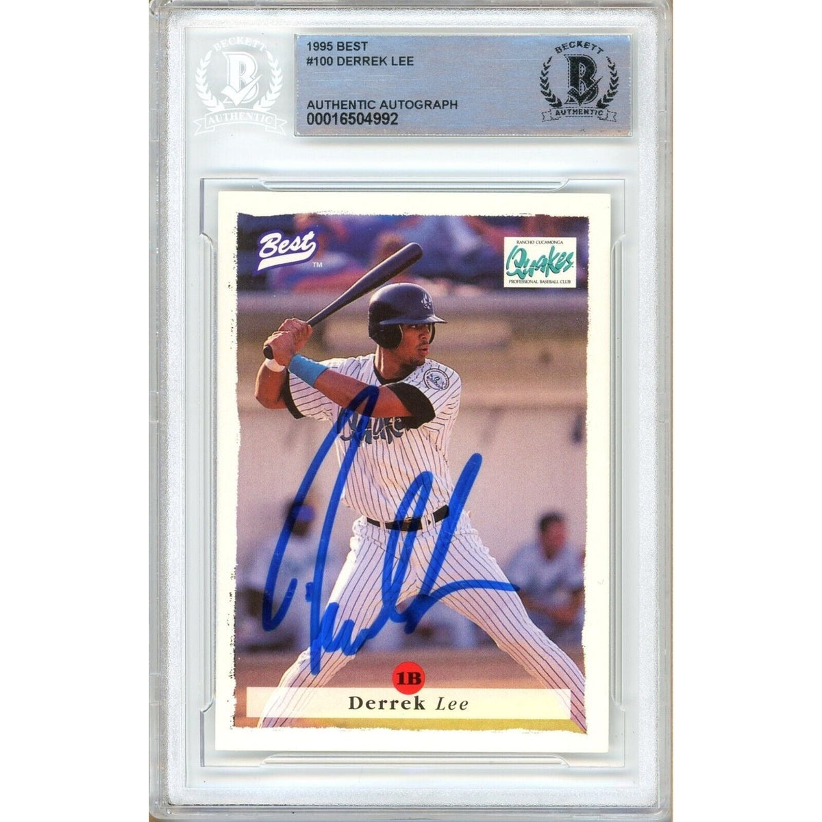 Derrek Lee Team Best Autographed Trading Card Beckett BAS