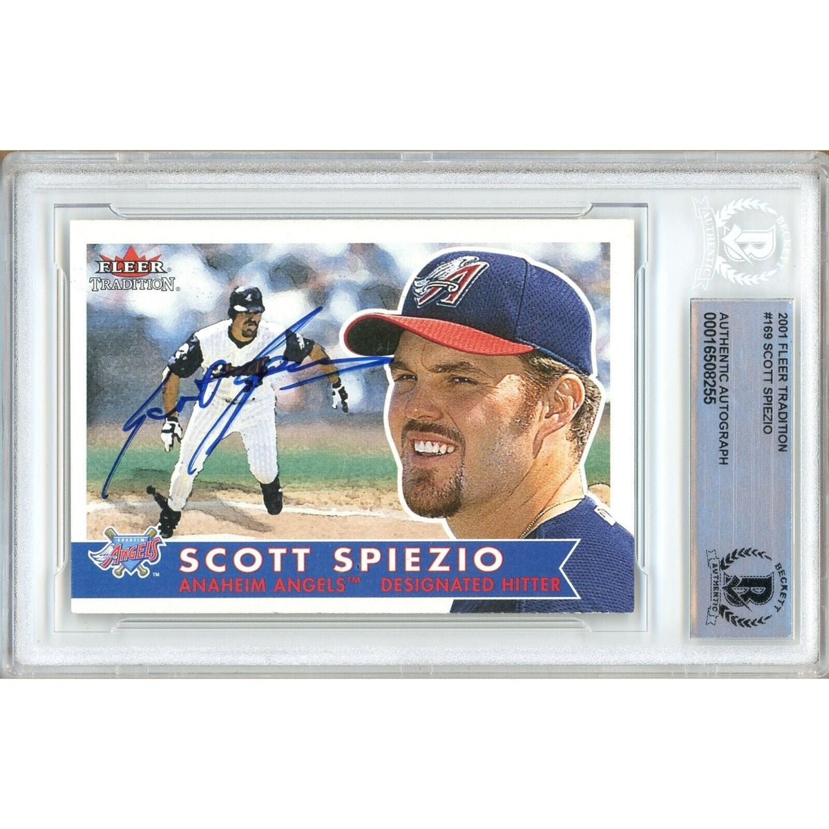 Scott Spiezio Anaheim Angels Signed Autographed Trading Card Beckett BAS
