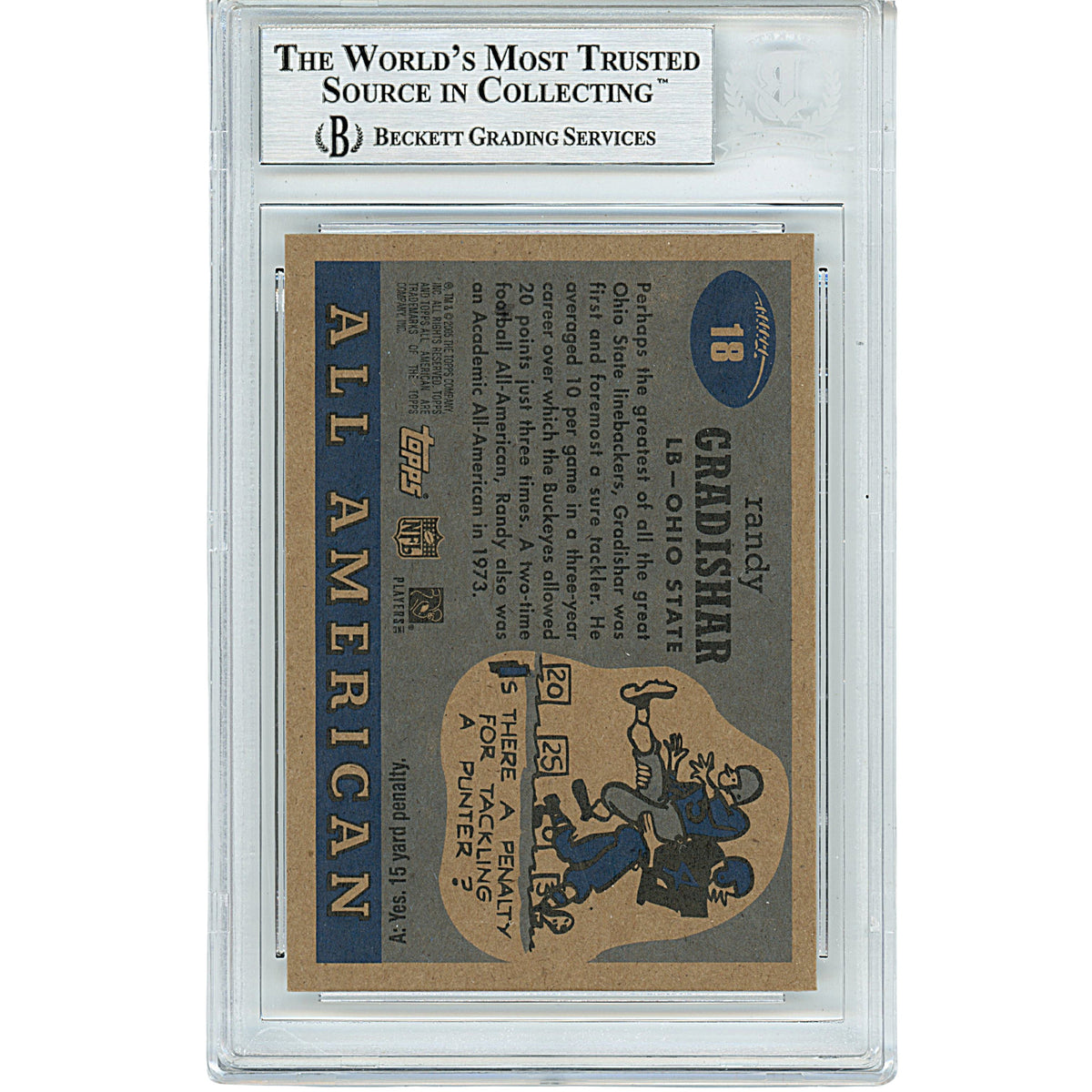 Randy Gradishar Signed Ohio State Auto Trading Card Beckett BGS