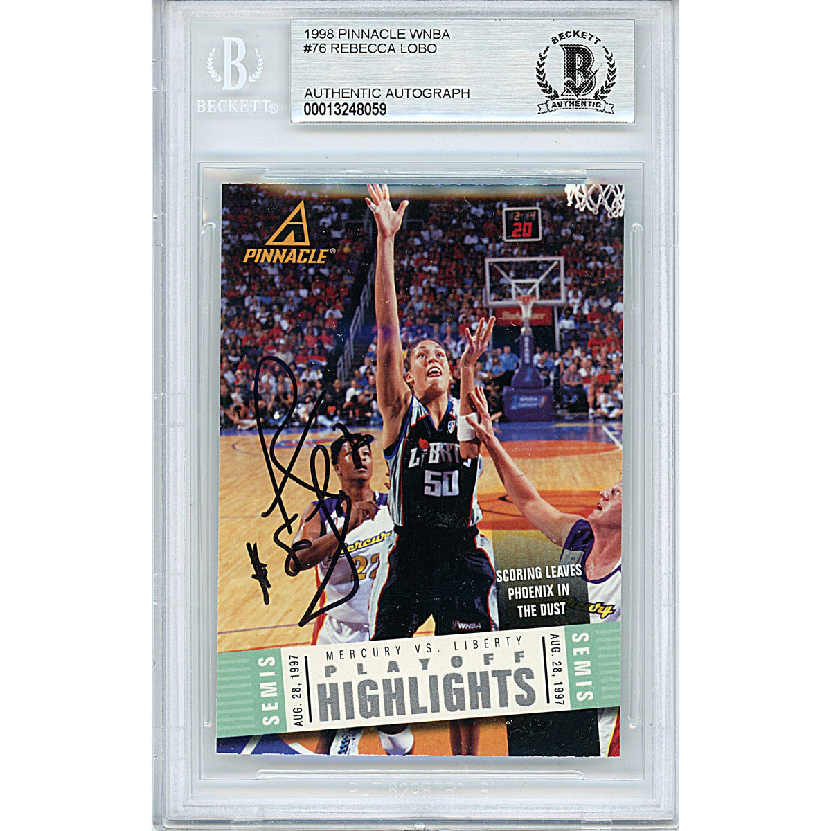 Rebecca Lobo Signed New York Autographed Trading Card Beckett BAS