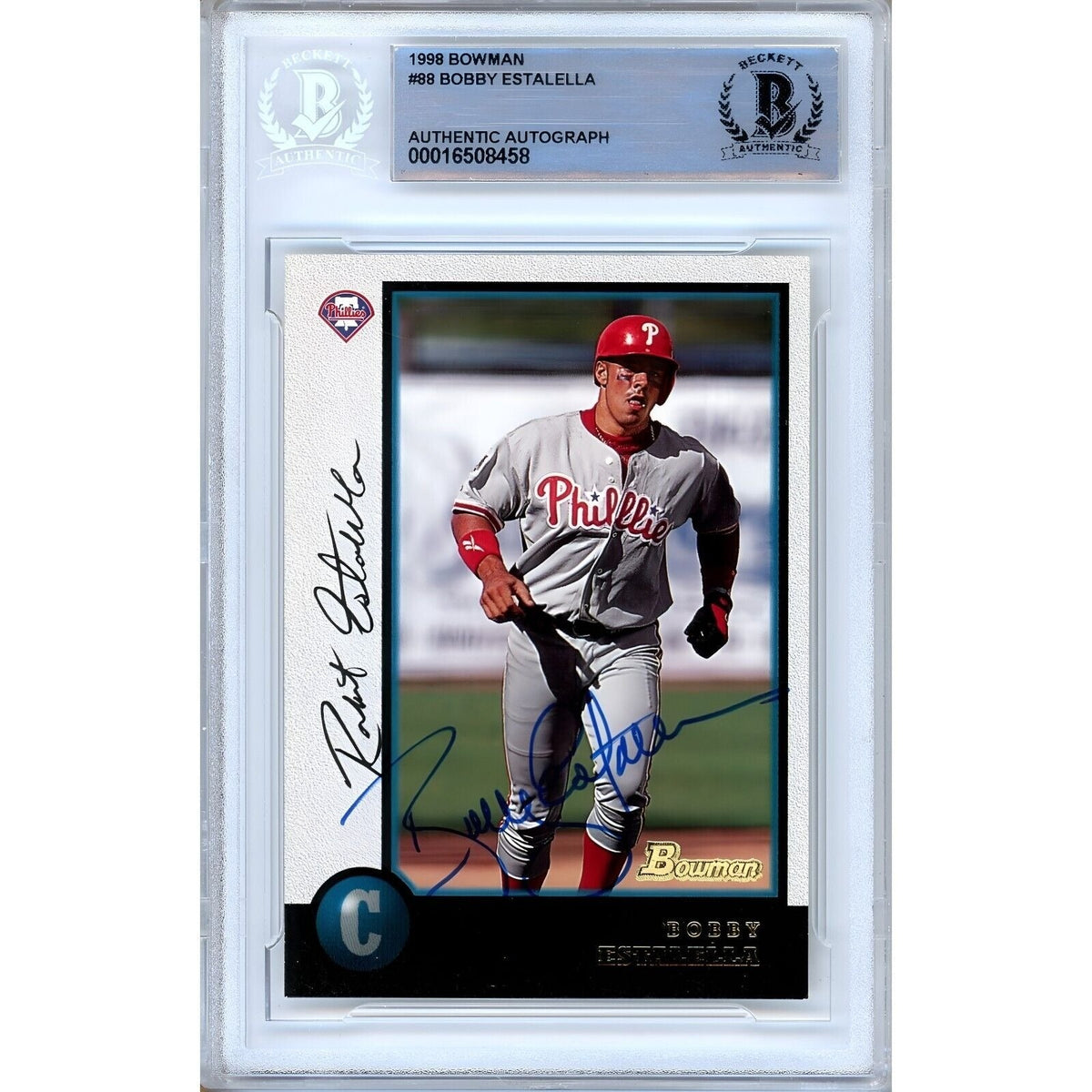 Bobby Estalella Phillies Autographed Trading Card Beckett BAS