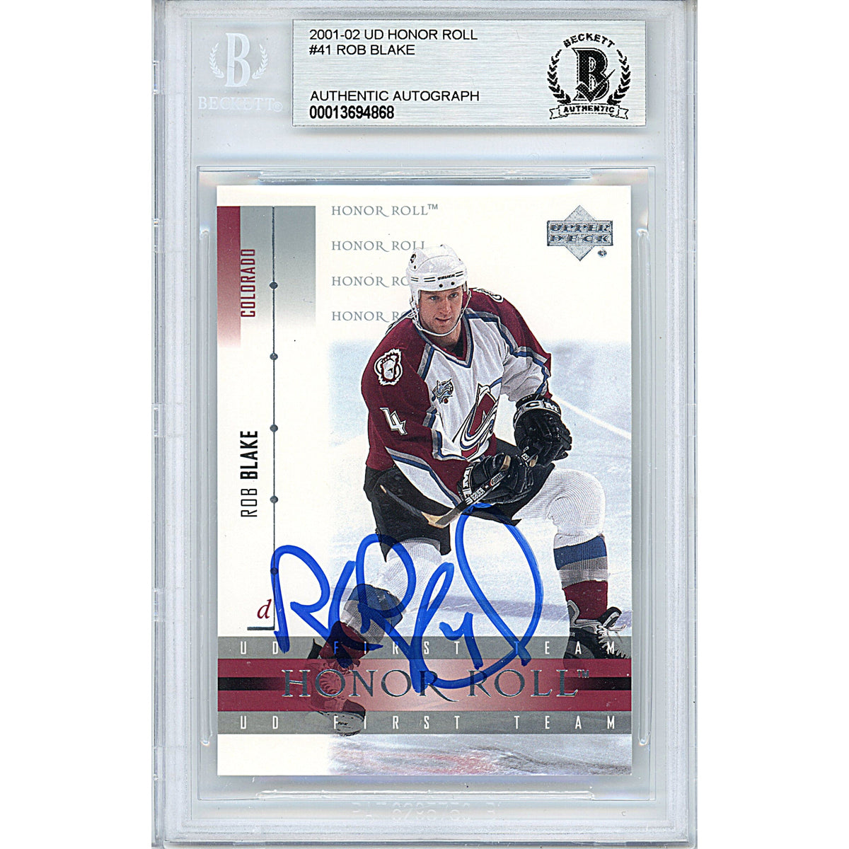 Rob Blake Signed Colorado Avalanche Autographed Trading Card Beckett BGS