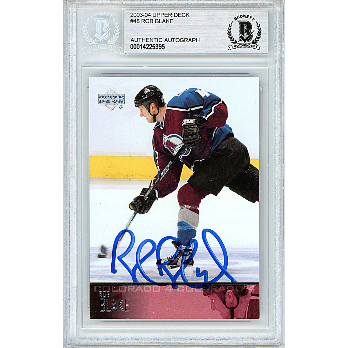 Rob Blake Signed Colorado Avalanche Autographed Trading Card Beckett BGS