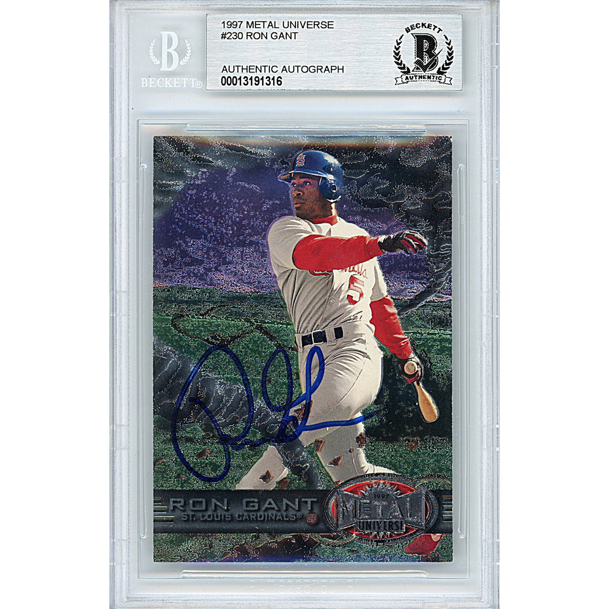 Ron Gant Signed St Autographed Trading Card Beckett BGS