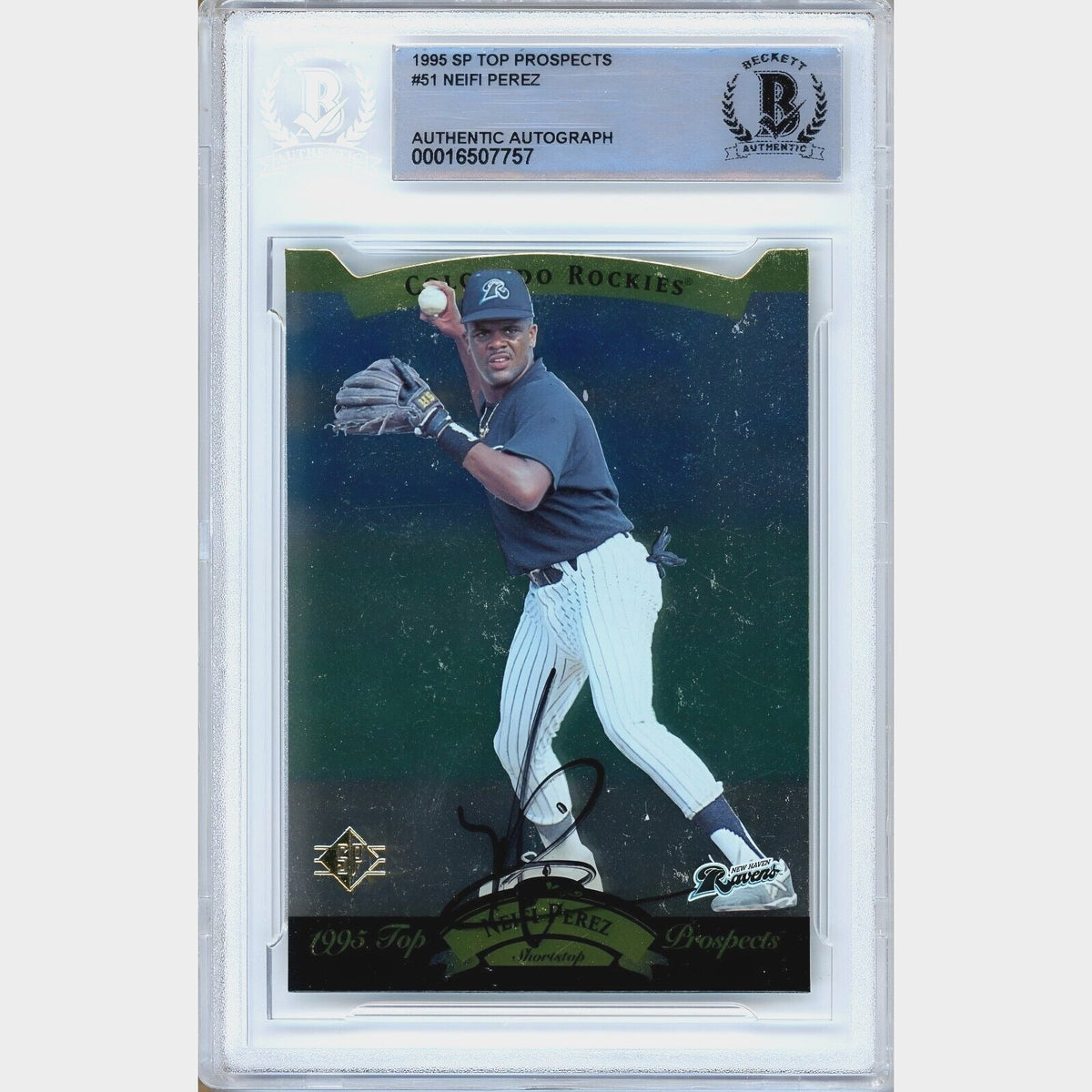 Neifi Perez Colorado Rockies Signed Autographed Trading Card Beckett BAS