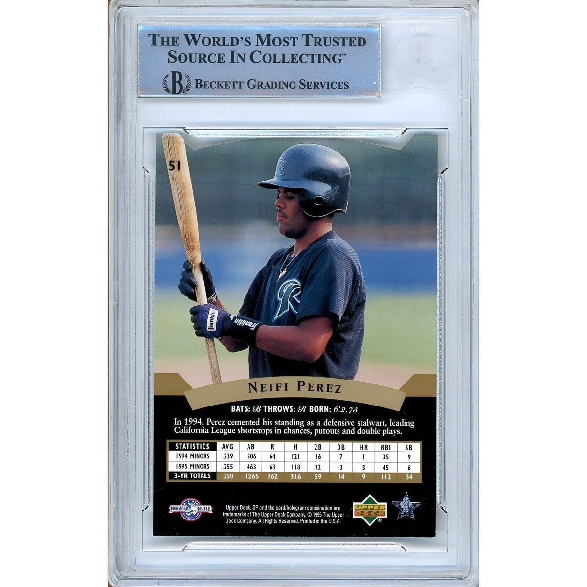 Neifi Perez Colorado Rockies Signed Trading Card Beckett BAS