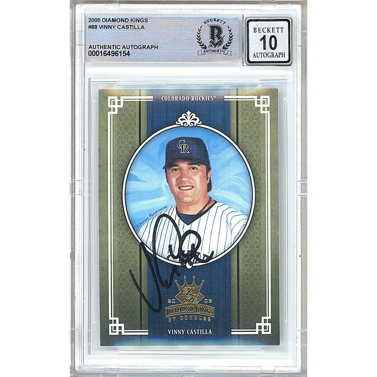 Vinny Castilla Colorado Rockies Signed Autographed Trading Card Beckett BGS
