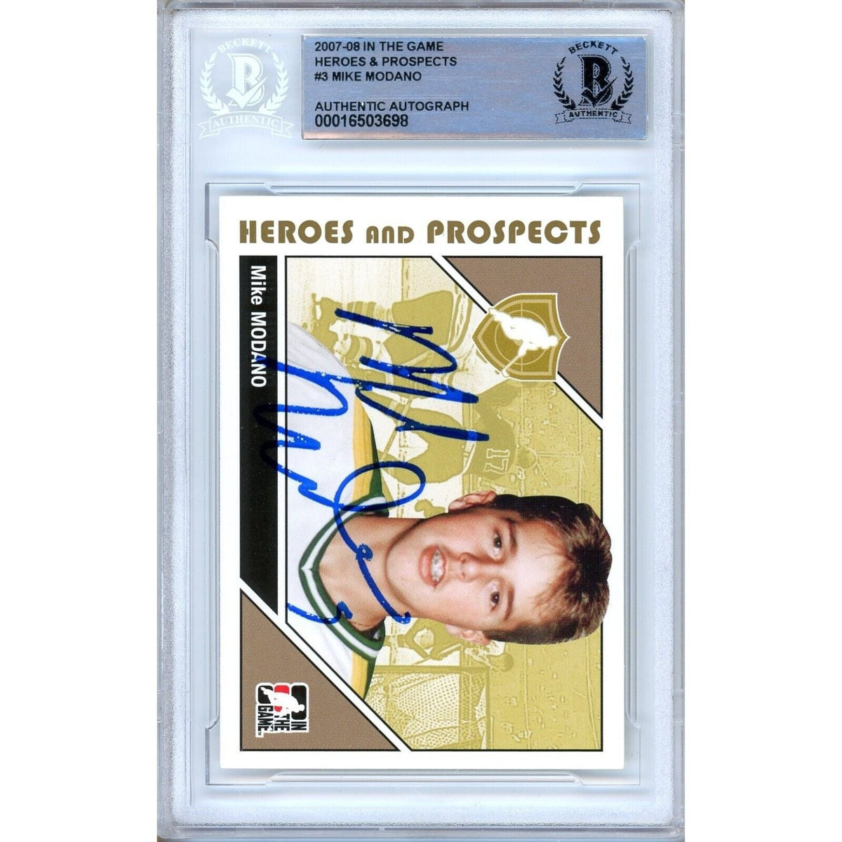 Mike Modano Dallas Stars Signed Trading Card Beckett BAS