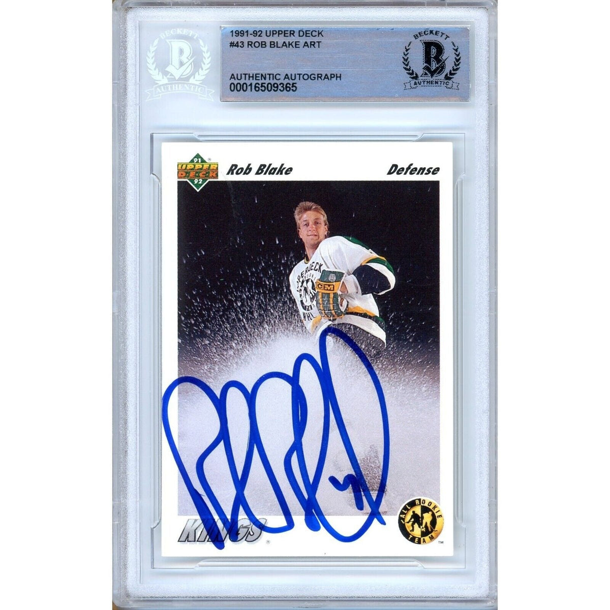 Rob Blake Los Angeles Kings Autographed Trading Card Beckett BAS