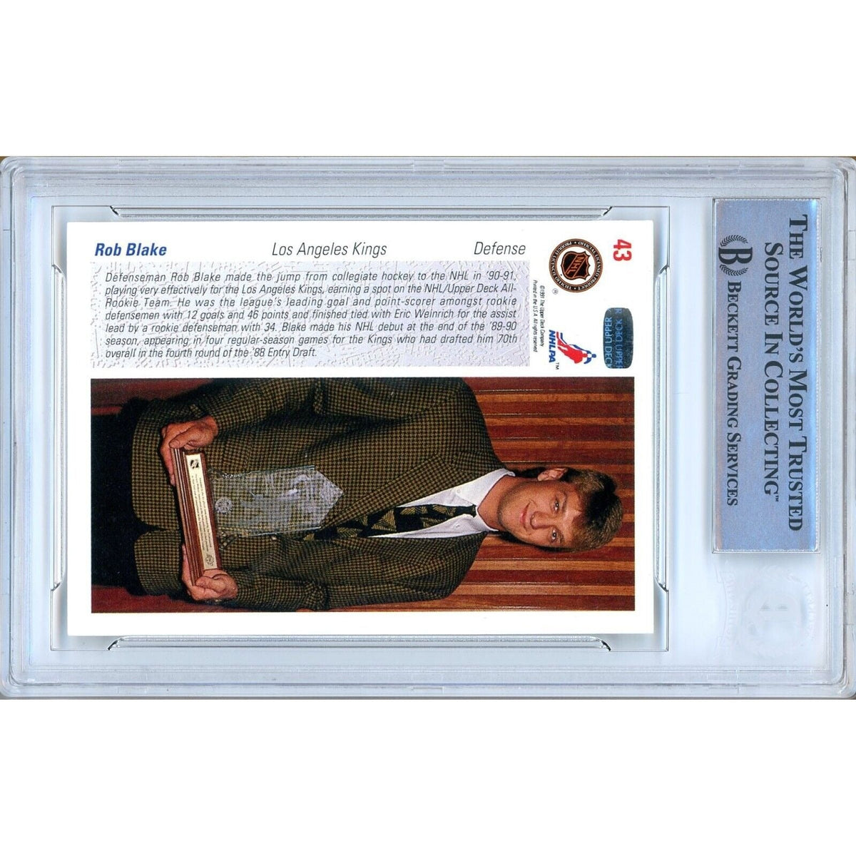 Rob Blake Los Angeles Kings Signed Trading Card Beckett BAS