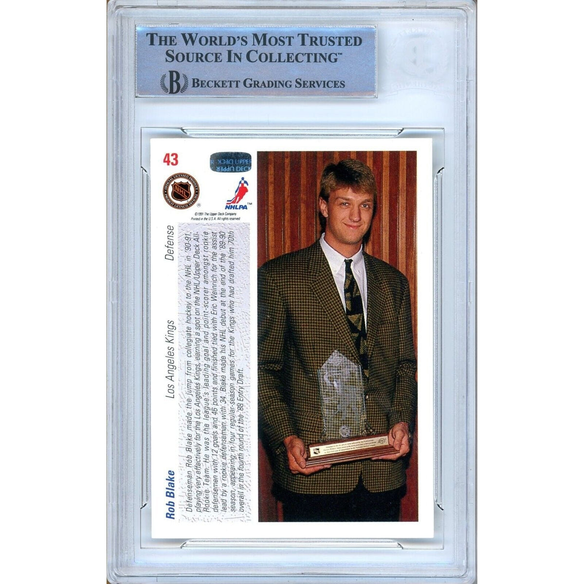 Rob Blake Los Angeles Kings Autograph Trading Card Beckett BAS