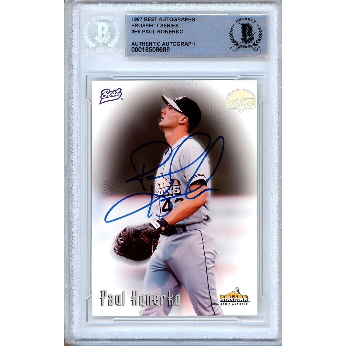 Paul Konerko Los Angeles Dodgers Autographed Trading Card Beckett BAS