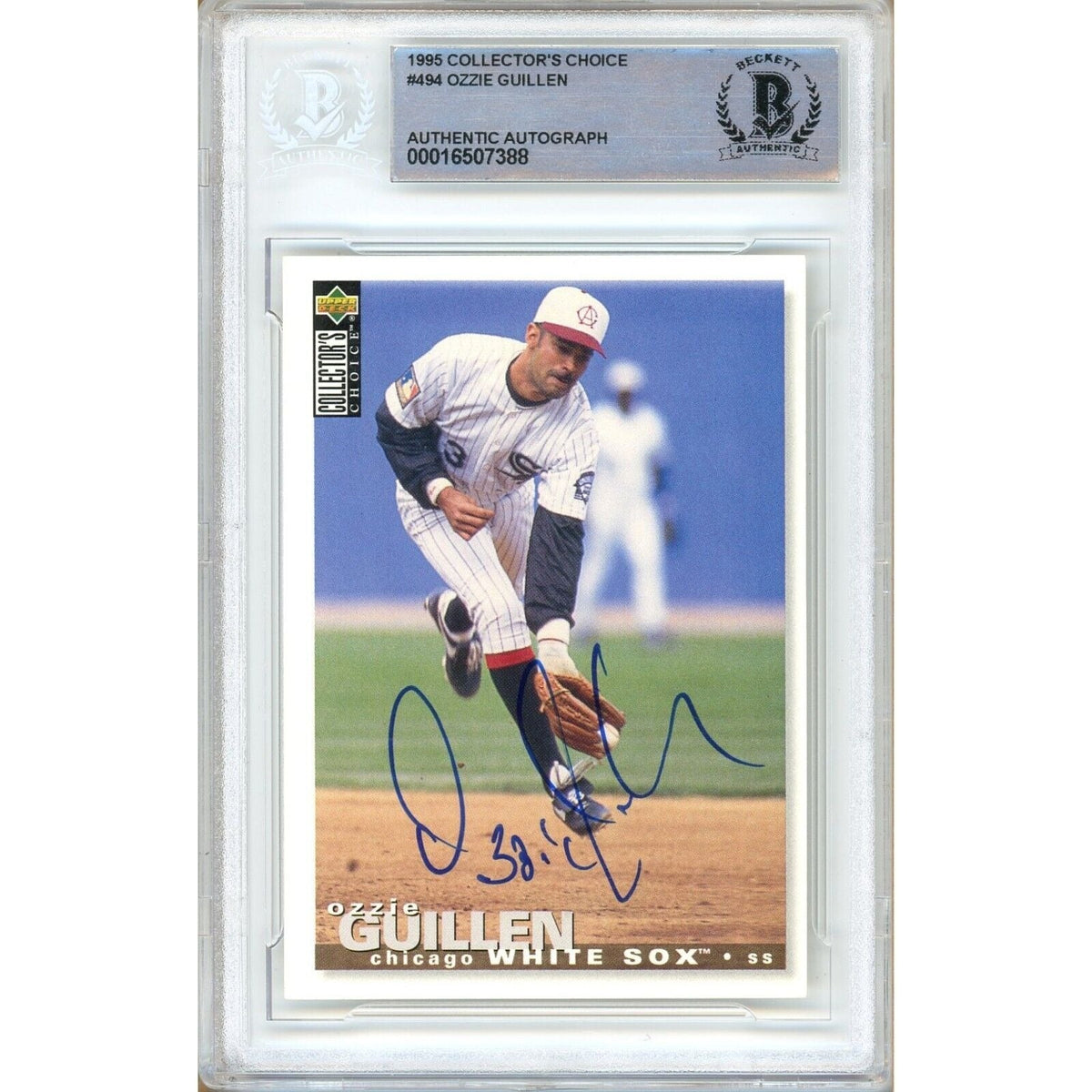 Ozzie Guillen Chicago White Sox Autographed Trading Card Beckett BAS