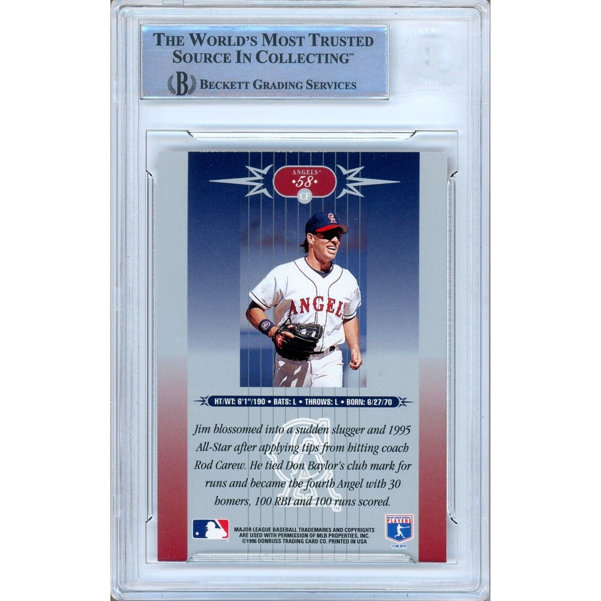 Jim Edmonds Signed Trading Card Beckett BAS